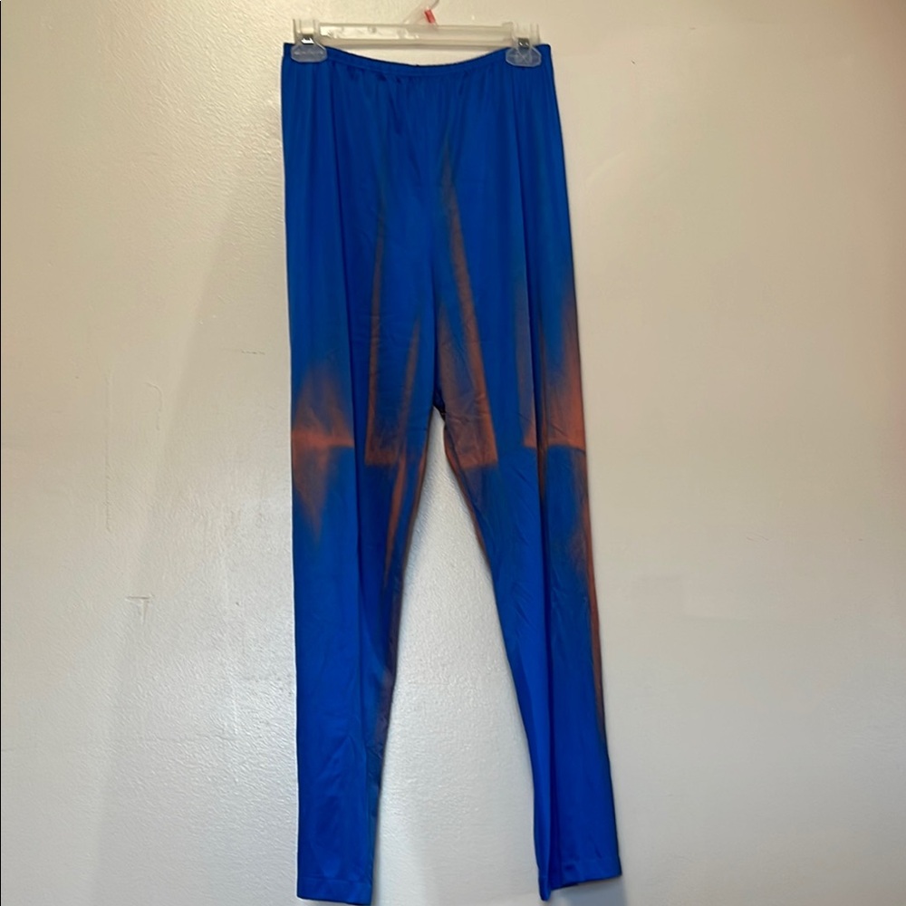 Vintage JCPenney Nylon stretch waist Blue and Orange Ombre pants